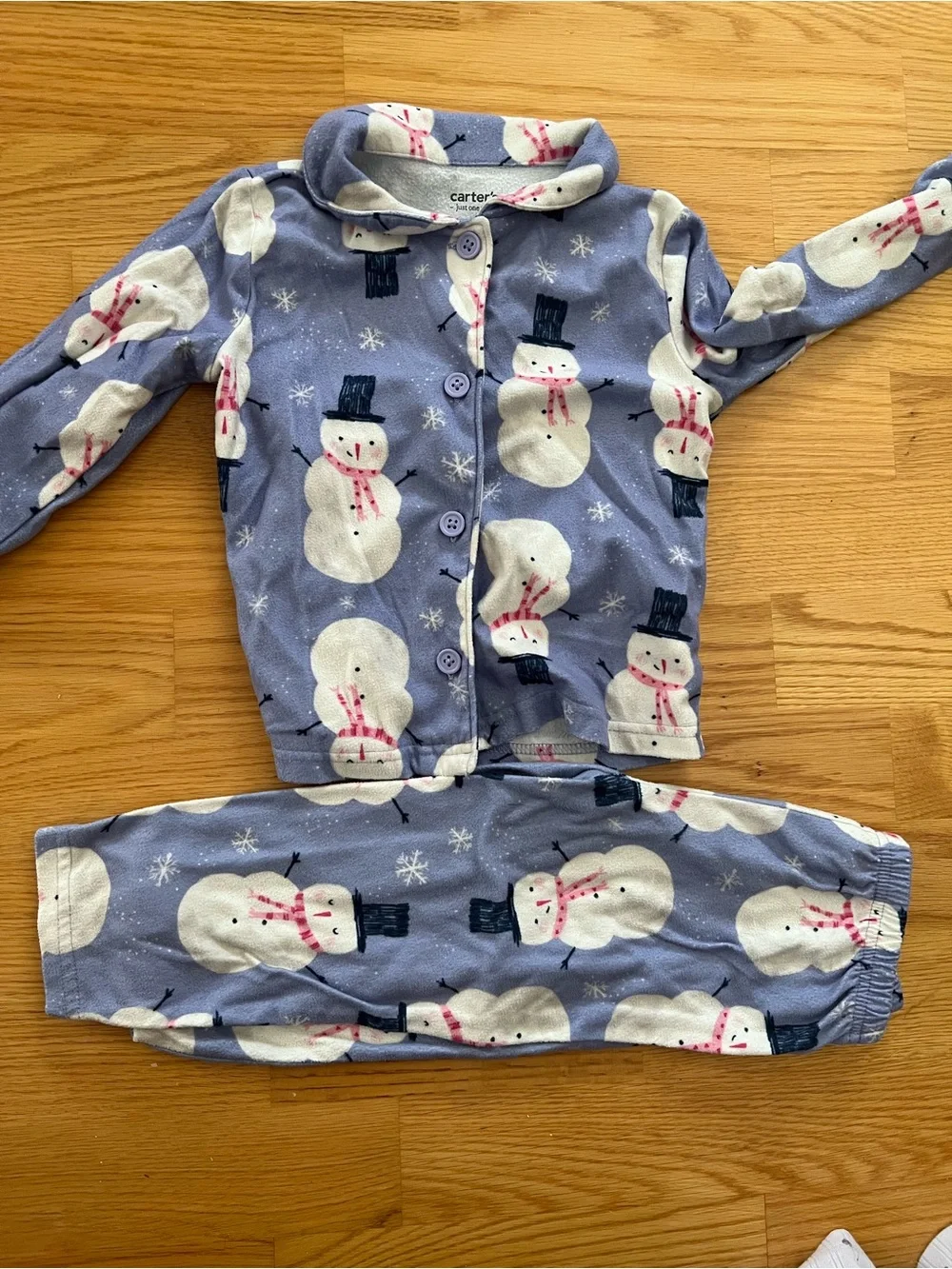 Carter's Lavender Snowman Kids Pajama Set